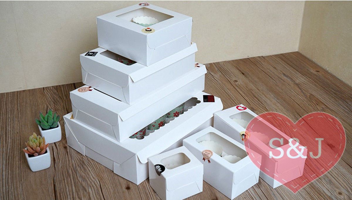 White Cupcake Holder Box - 1/2/4/6/12 Holes - Pack of 50