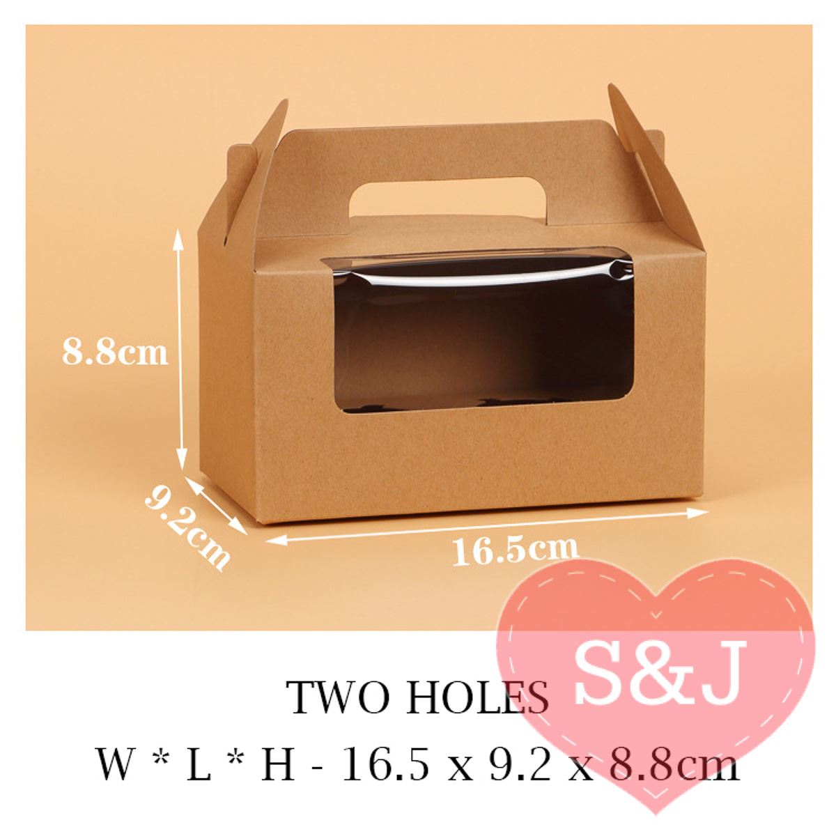 1/2/4/6 Holders Cupcake Box - White/Brown - Pack of 10