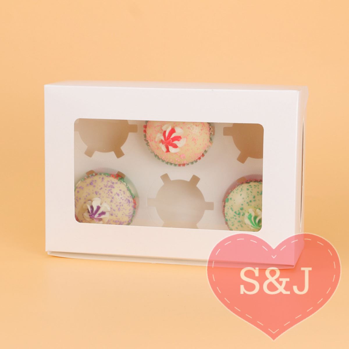 White Cupcake Holder Box - 1/2/4/6/12 Holes - Pack of 50