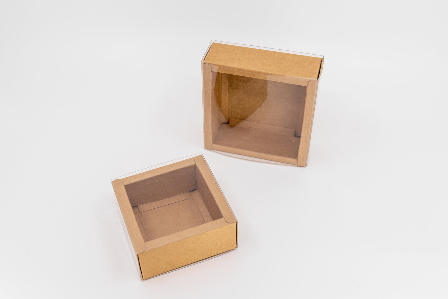 Clear Drawer Kraft Box - White/Brown - Pack of 50