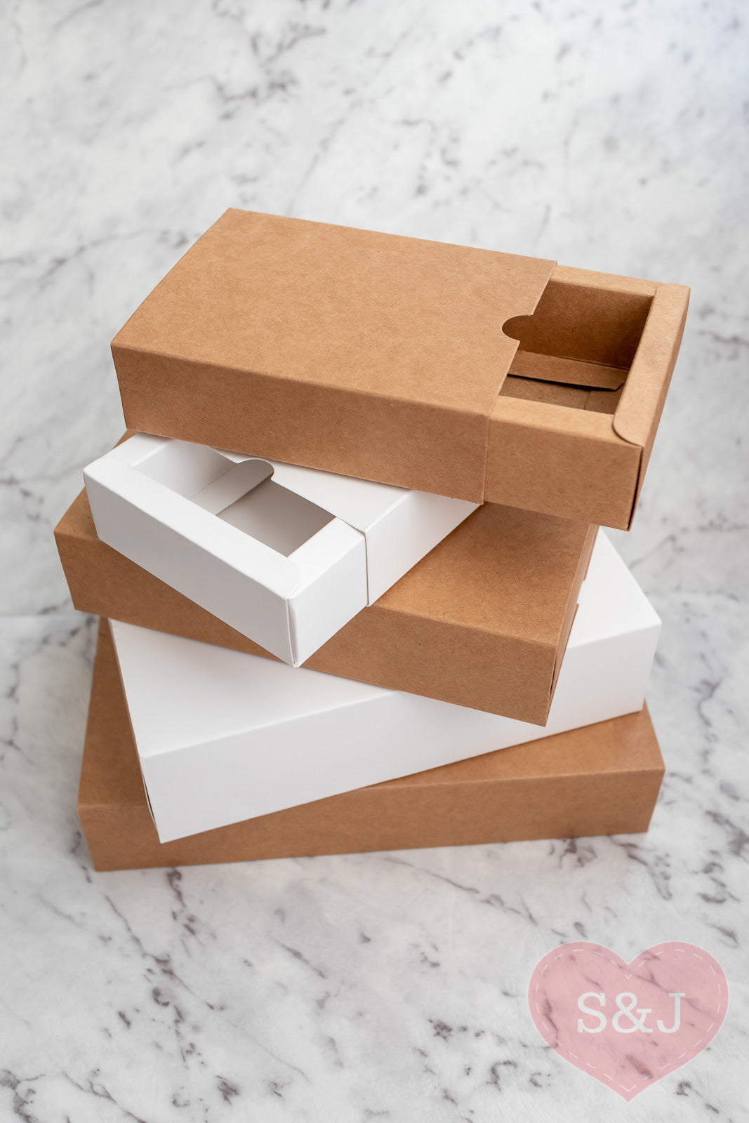 Sleeve Box - White/Brown/Black - Pack of 10