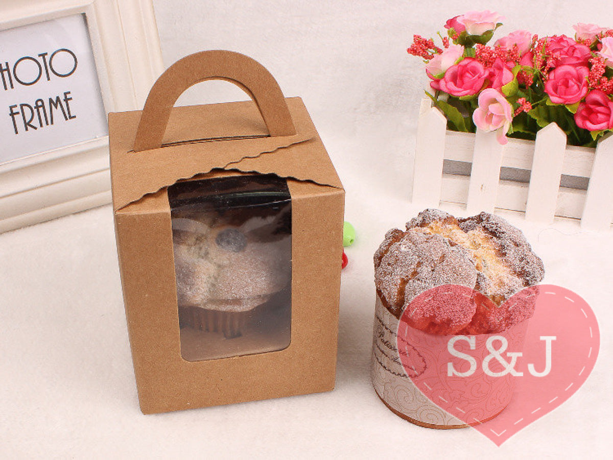 Cupcake Box /w Insert - Pack of 10 - Multi Colours