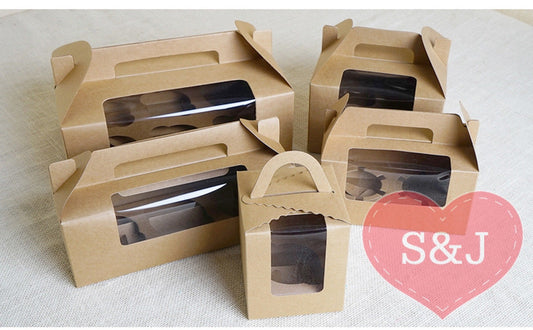 Handle Cupcake Boxes - Pack of 10