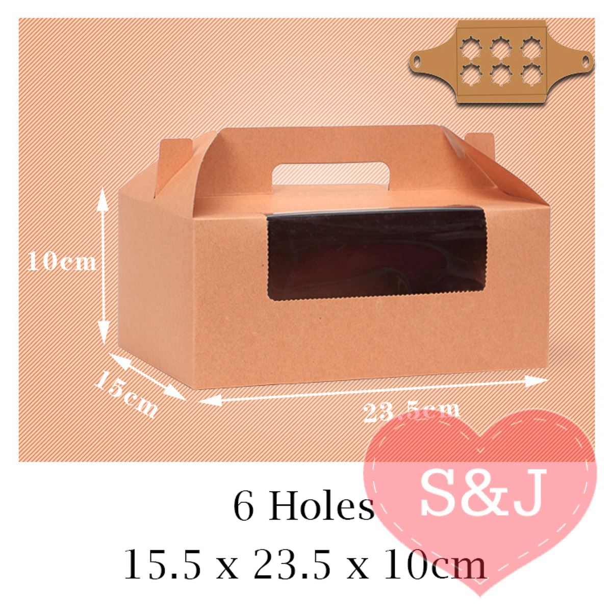 Handle Cupcake Boxes - Pack of 10