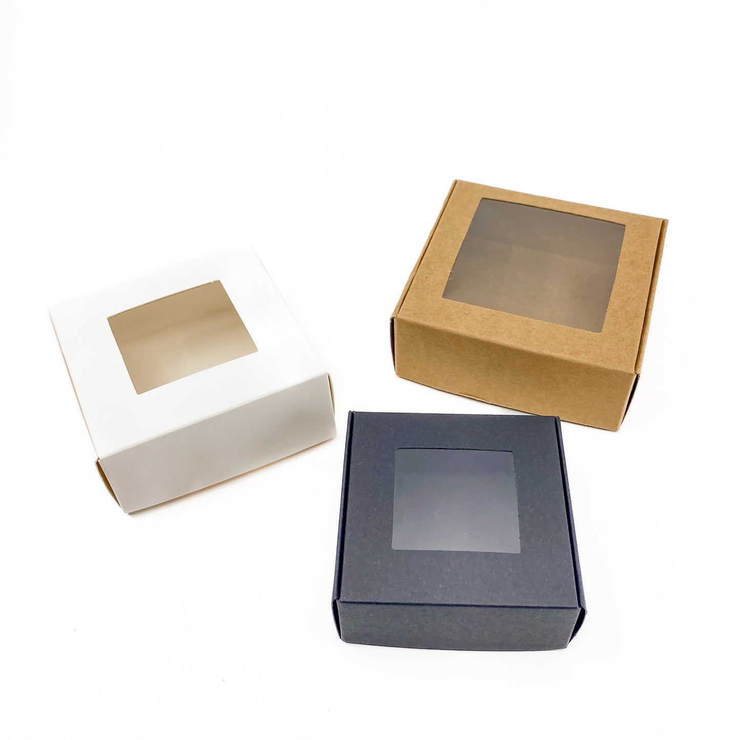 Kraft Window Box - White/Brown/Black - Pack of 10