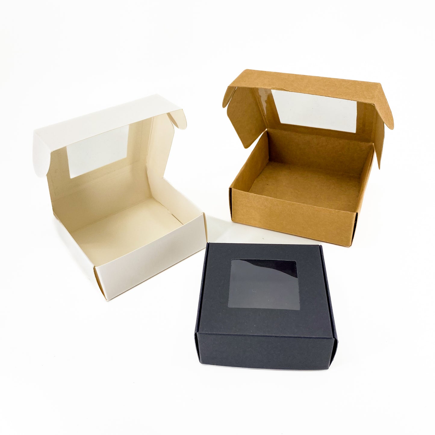 Kraft Window Box - White/Brown/Black - Pack of 10