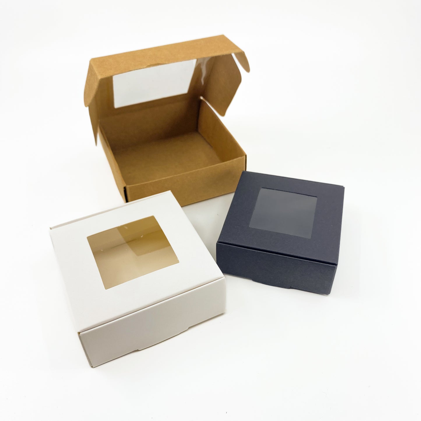 Kraft Window Box - White/Brown/Black - Pack of 10