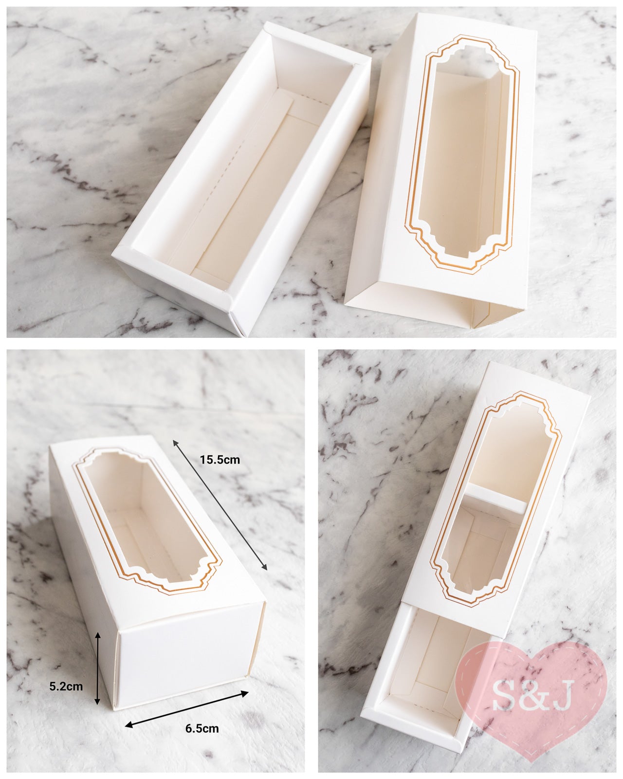 Macaroon Box 300gsm - 15x6x5cm - Pack of 50