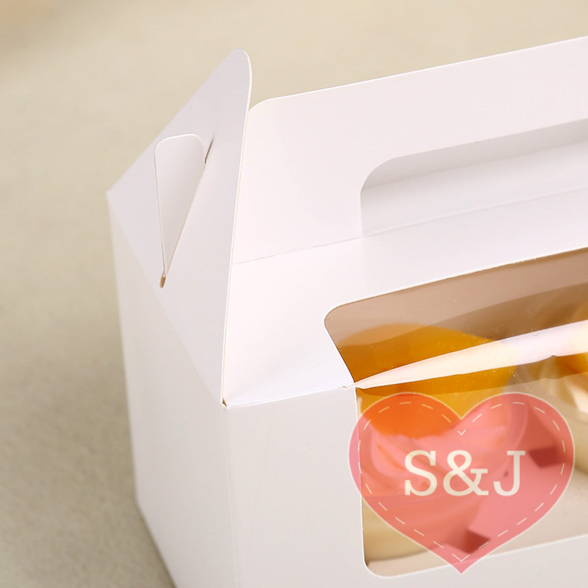 1/2/4/6 Holders Cupcake Box - White/Brown - Pack of 10
