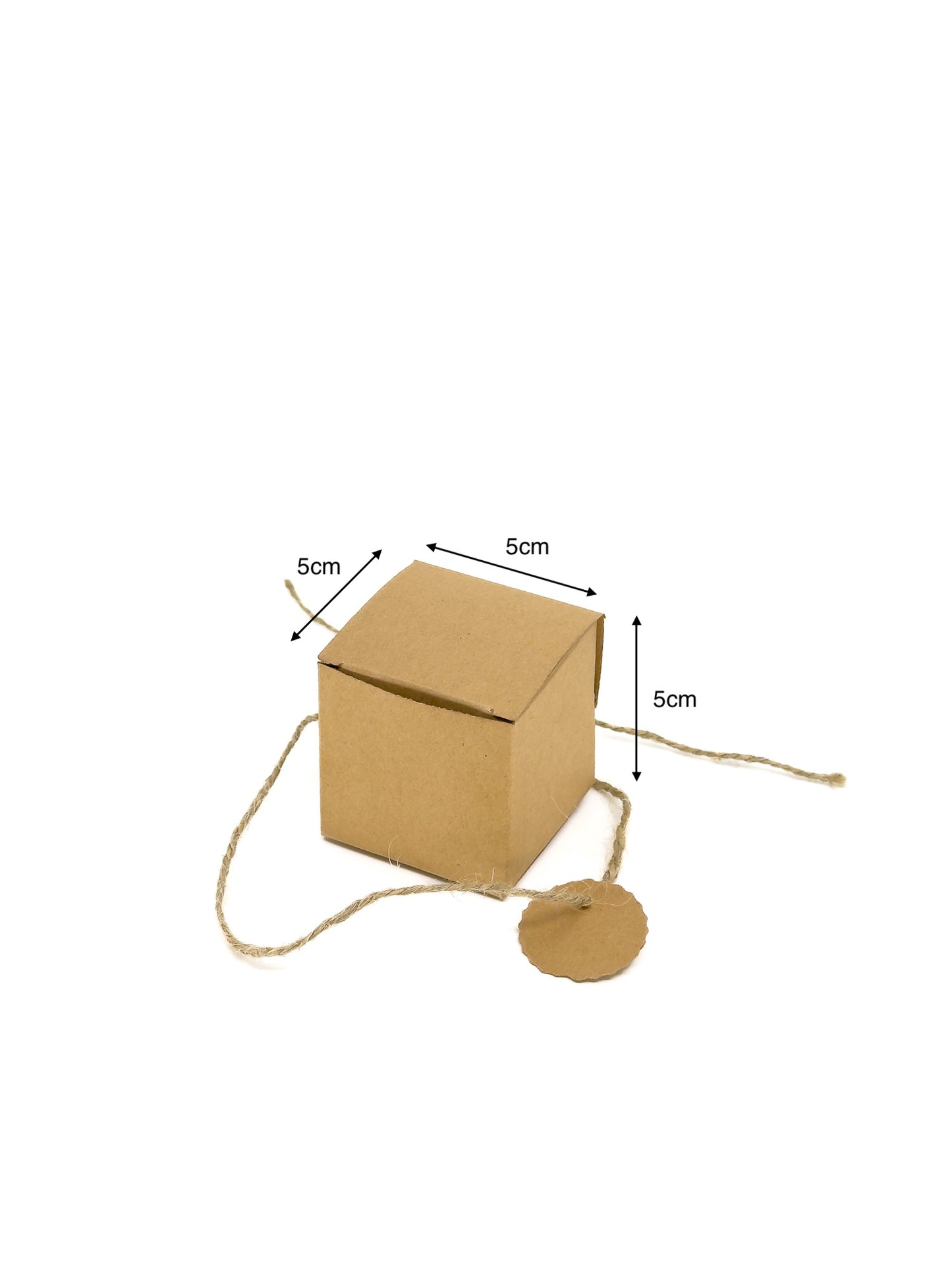 Kraft Box with Twine - 5x5x5cm - Set of 50