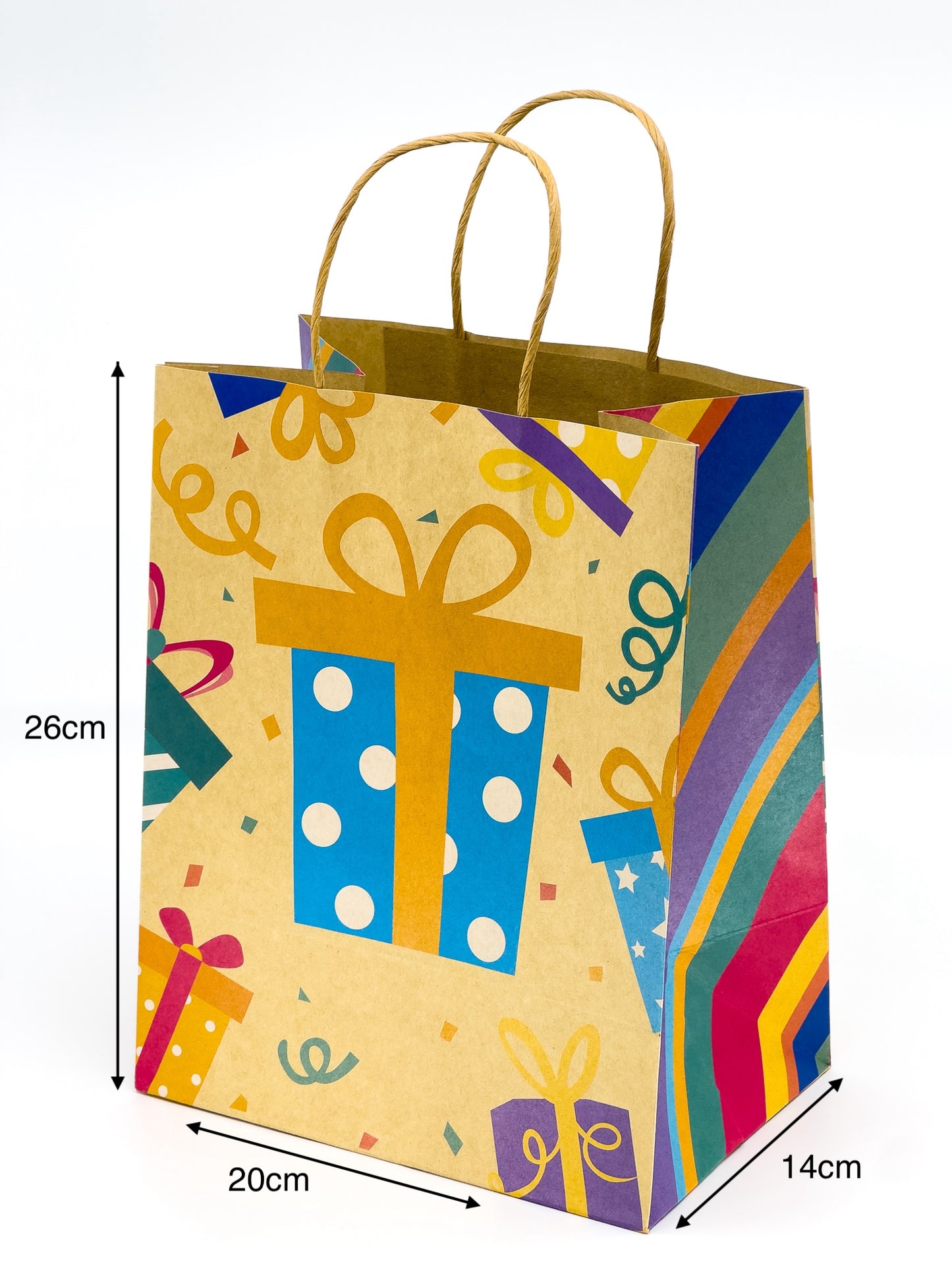 Kraft Party Bag - 20x14x26cm - Pack of 12
