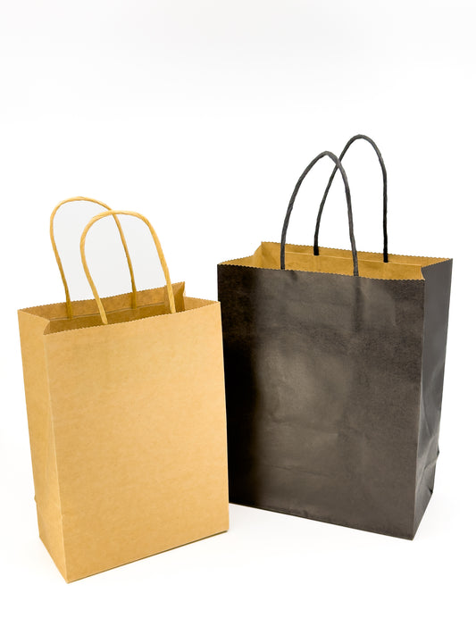 Kraft Paper Bags - White/Brown/Black - 20pk