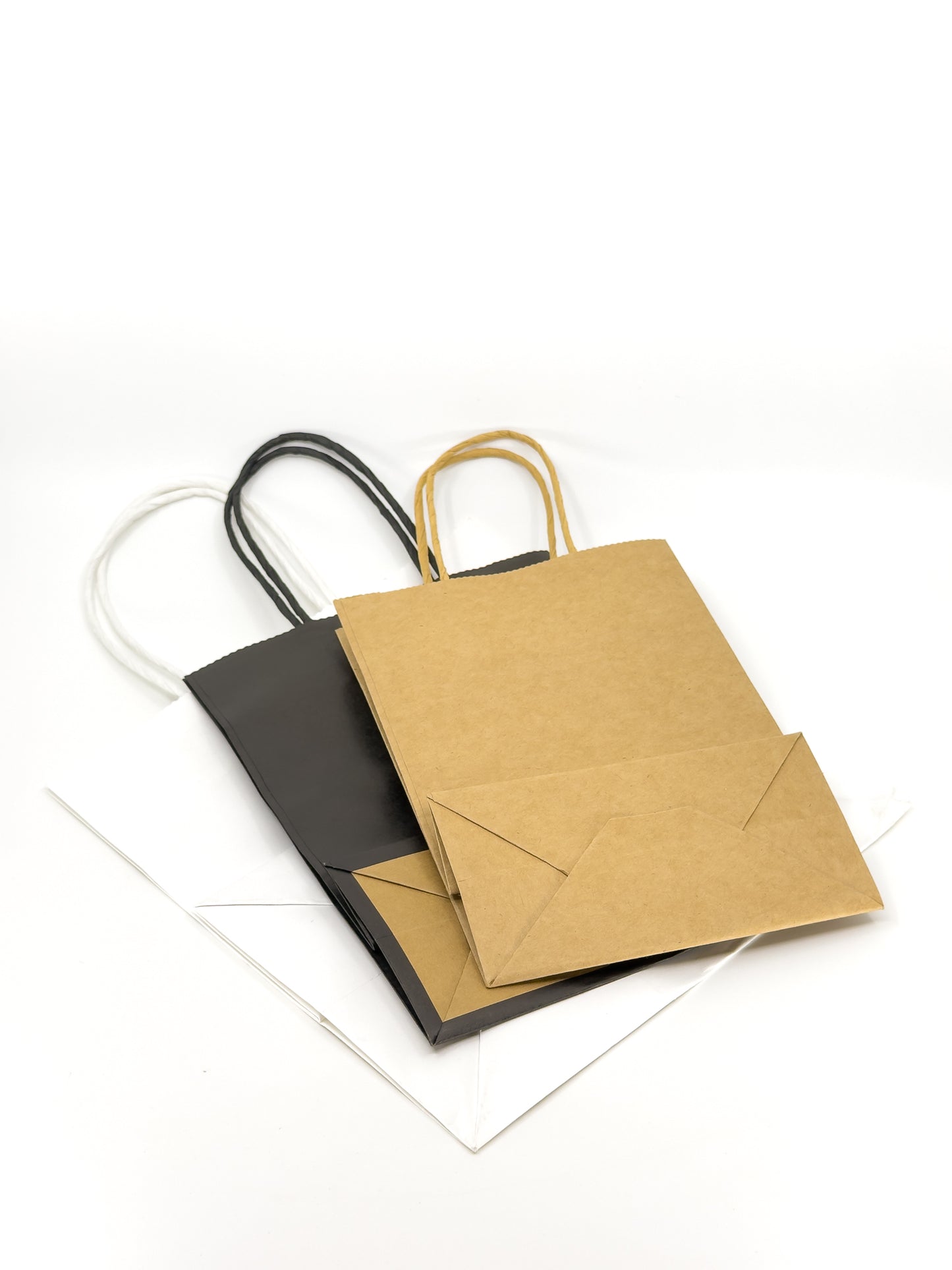Paper Bags - White/Brown/Black - Pack of 50