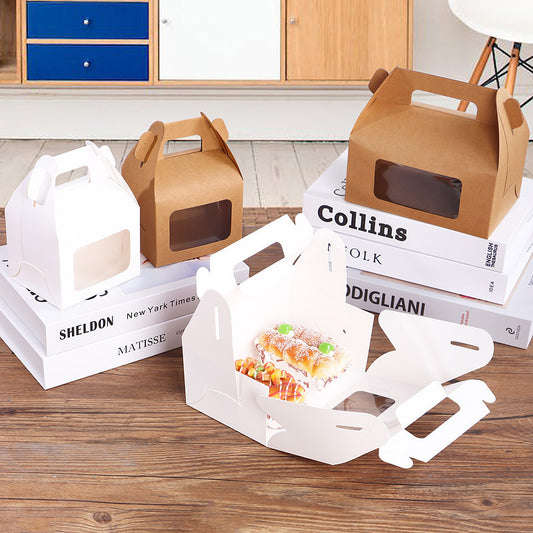 Gable Kraft Box - White Brown - Pack of 20