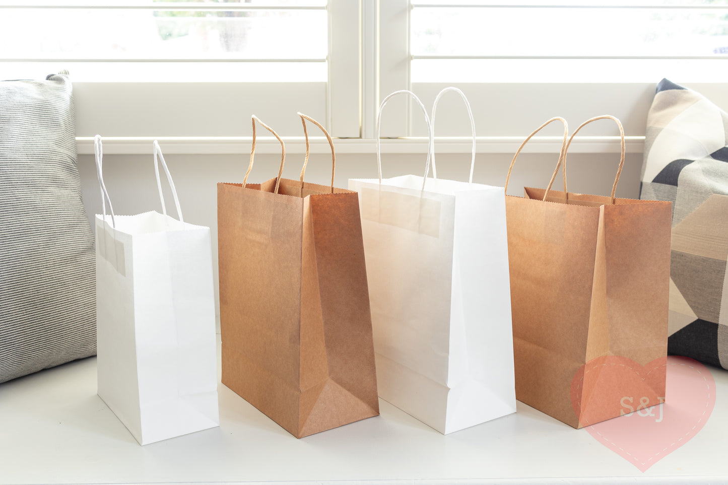 Paper Bags - White/Brown/Black - Pack of 50
