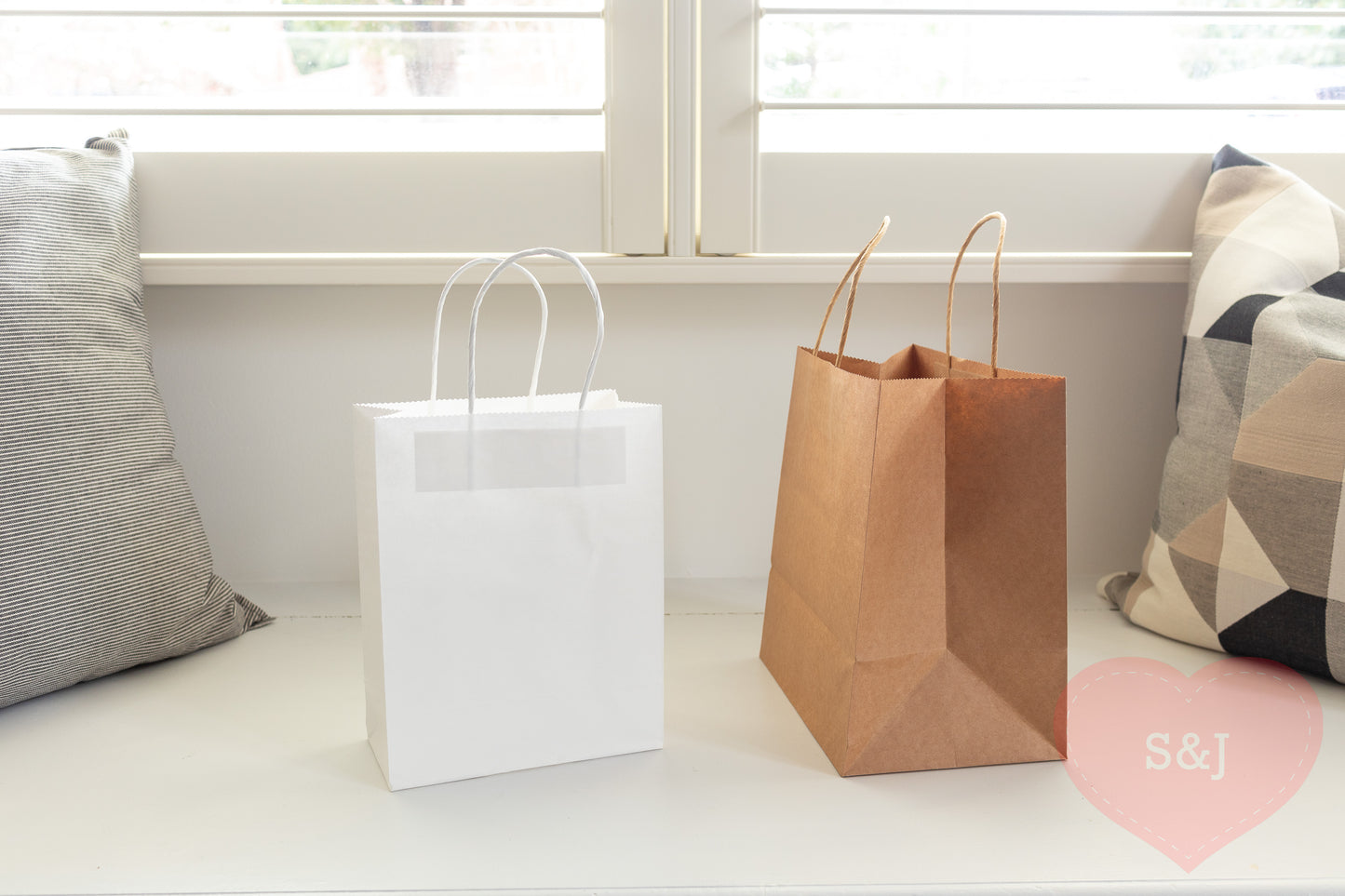 Paper Bags - White/Brown/Black - Pack of 50
