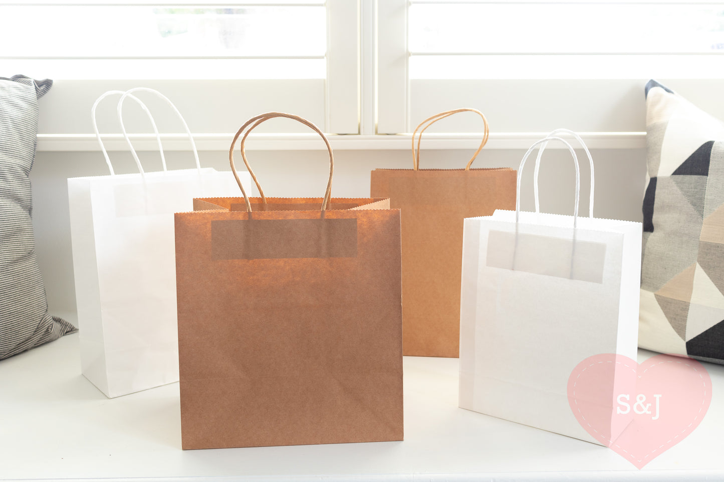Paper Bags - White/Brown/Black - Pack of 50