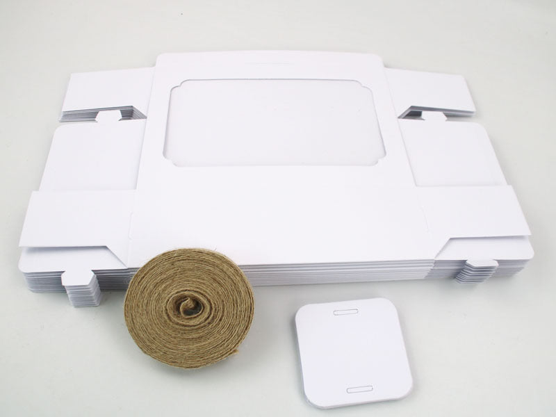 Cookie box - 22x15x7cm - White/Black/Kraft - Set of 12