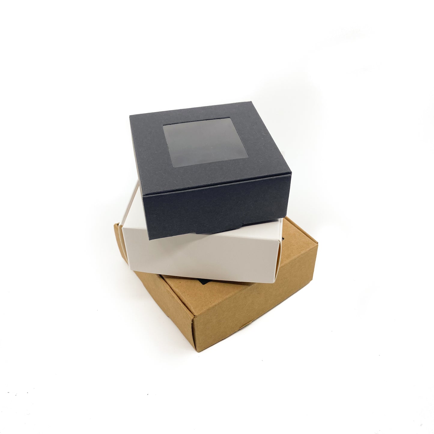 Kraft Window Box - White/Brown/Black - Pack of 10